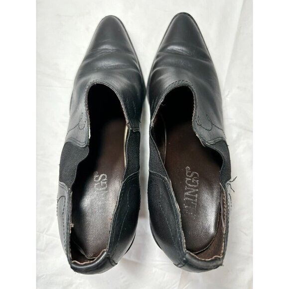 Flings Salsa Black Leather Ankle Booties Size 7.5 M - Picture 11 of 13